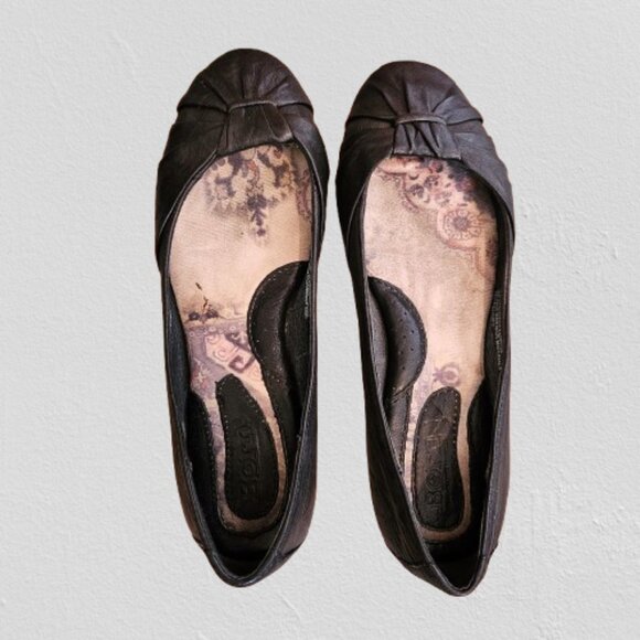 Born Adele Black Leather Ballet Flats Shoes size 7.5 Women's - Picture 3 of 10